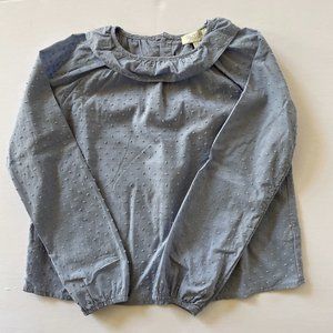 NWOT Olivier London Majorie Top - blue swiss dot cotton blouse, 7-8Y